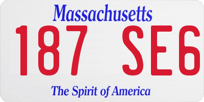 MA license plate 187SE6
