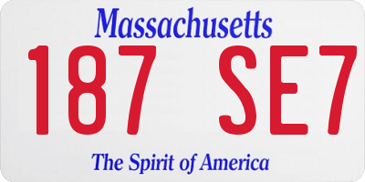 MA license plate 187SE7