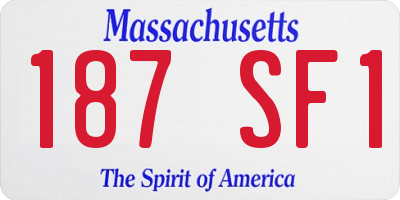 MA license plate 187SF1