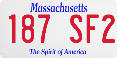 MA license plate 187SF2