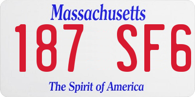 MA license plate 187SF6