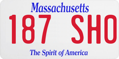 MA license plate 187SH0