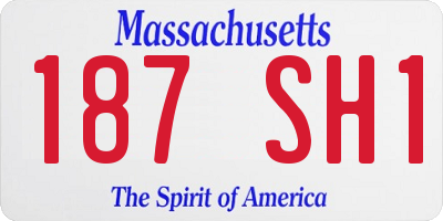 MA license plate 187SH1