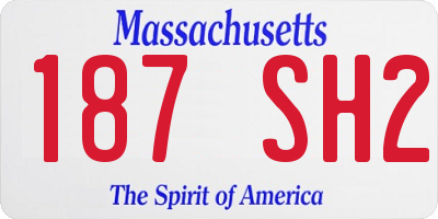 MA license plate 187SH2