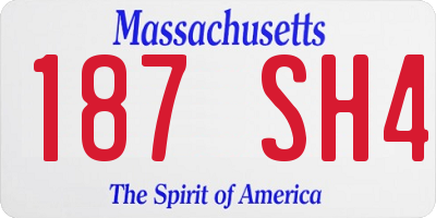 MA license plate 187SH4