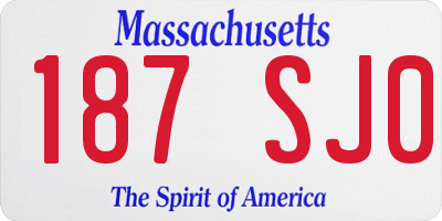 MA license plate 187SJ0