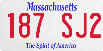 MA license plate 187SJ2
