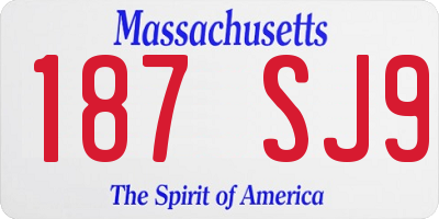 MA license plate 187SJ9