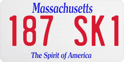MA license plate 187SK1