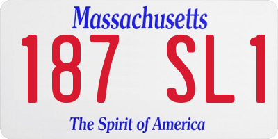 MA license plate 187SL1