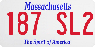 MA license plate 187SL2