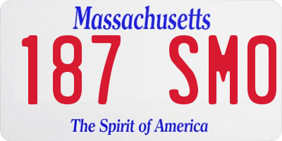 MA license plate 187SM0
