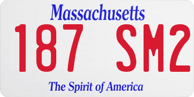 MA license plate 187SM2