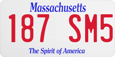 MA license plate 187SM5