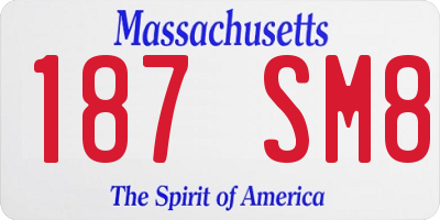MA license plate 187SM8