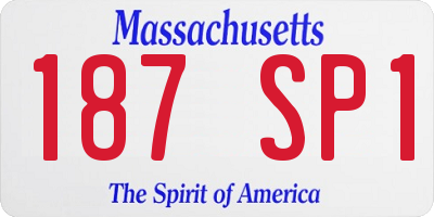 MA license plate 187SP1
