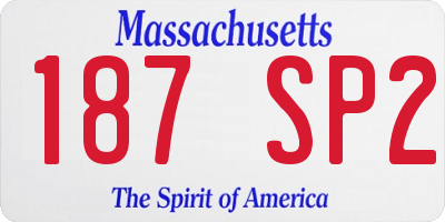 MA license plate 187SP2