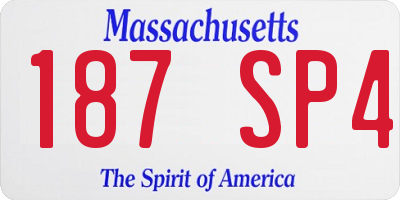 MA license plate 187SP4