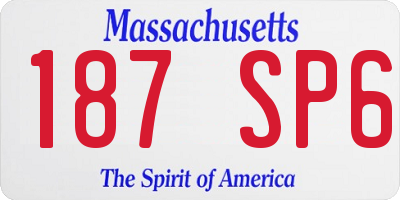 MA license plate 187SP6