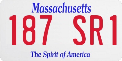 MA license plate 187SR1