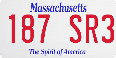 MA license plate 187SR3