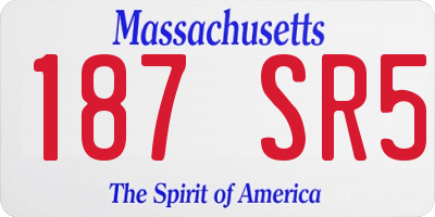 MA license plate 187SR5
