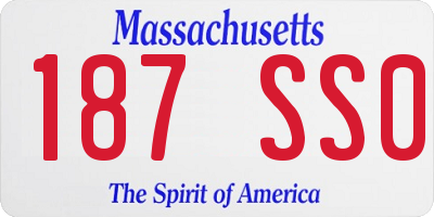 MA license plate 187SS0
