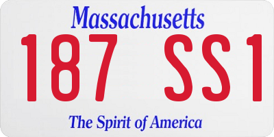MA license plate 187SS1
