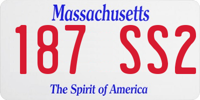 MA license plate 187SS2