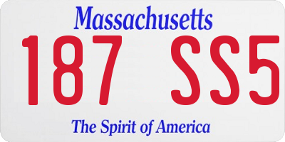 MA license plate 187SS5