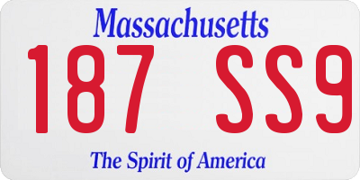 MA license plate 187SS9