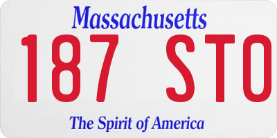 MA license plate 187ST0