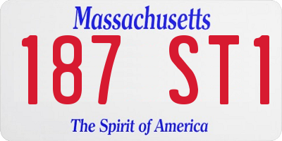 MA license plate 187ST1