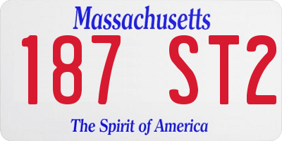 MA license plate 187ST2