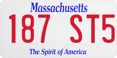 MA license plate 187ST5