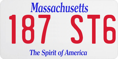 MA license plate 187ST6
