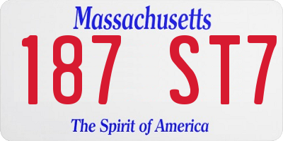 MA license plate 187ST7
