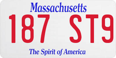 MA license plate 187ST9