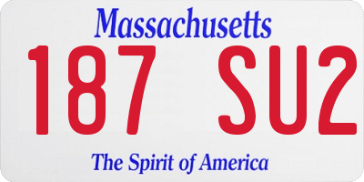 MA license plate 187SU2