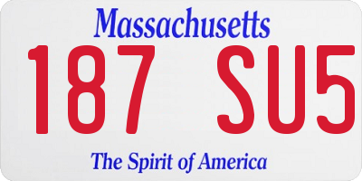MA license plate 187SU5