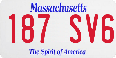MA license plate 187SV6