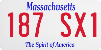 MA license plate 187SX1