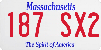 MA license plate 187SX2