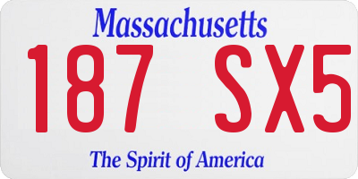 MA license plate 187SX5
