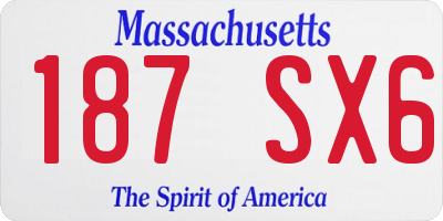MA license plate 187SX6