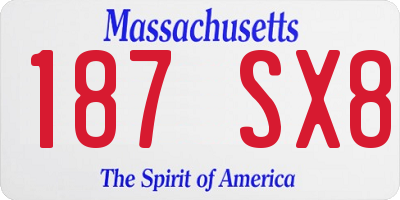 MA license plate 187SX8