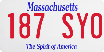 MA license plate 187SY0