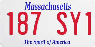 MA license plate 187SY1