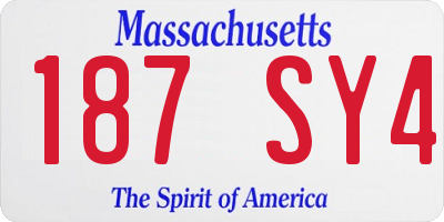 MA license plate 187SY4