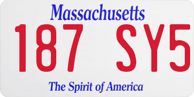 MA license plate 187SY5